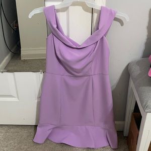 NEW WITH TAGS!! Super cute dress!! Off the shoulders with a ruffle bottom!!